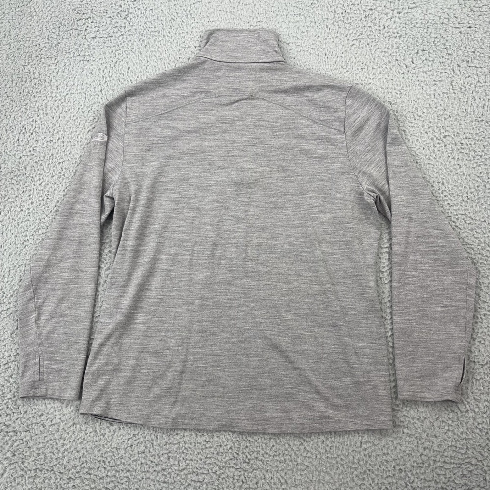 Icebreaker Merino Bodyfit 260 Mens XL 1/4 Zip Wool Shirt Gray Striped Thumb Hole - Picture 6 of 14